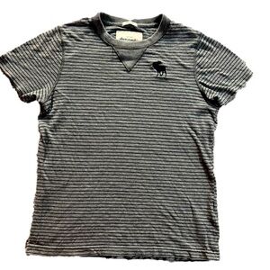 ABERCROMBIE & Fitch Kids Grey Striped Buttery Soft T-Shirt, Youth Large